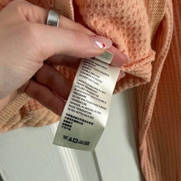 Free People Movement “Too Good” Long Sleeve Layer Top – Peach | Size Small - Picture 6 of 9